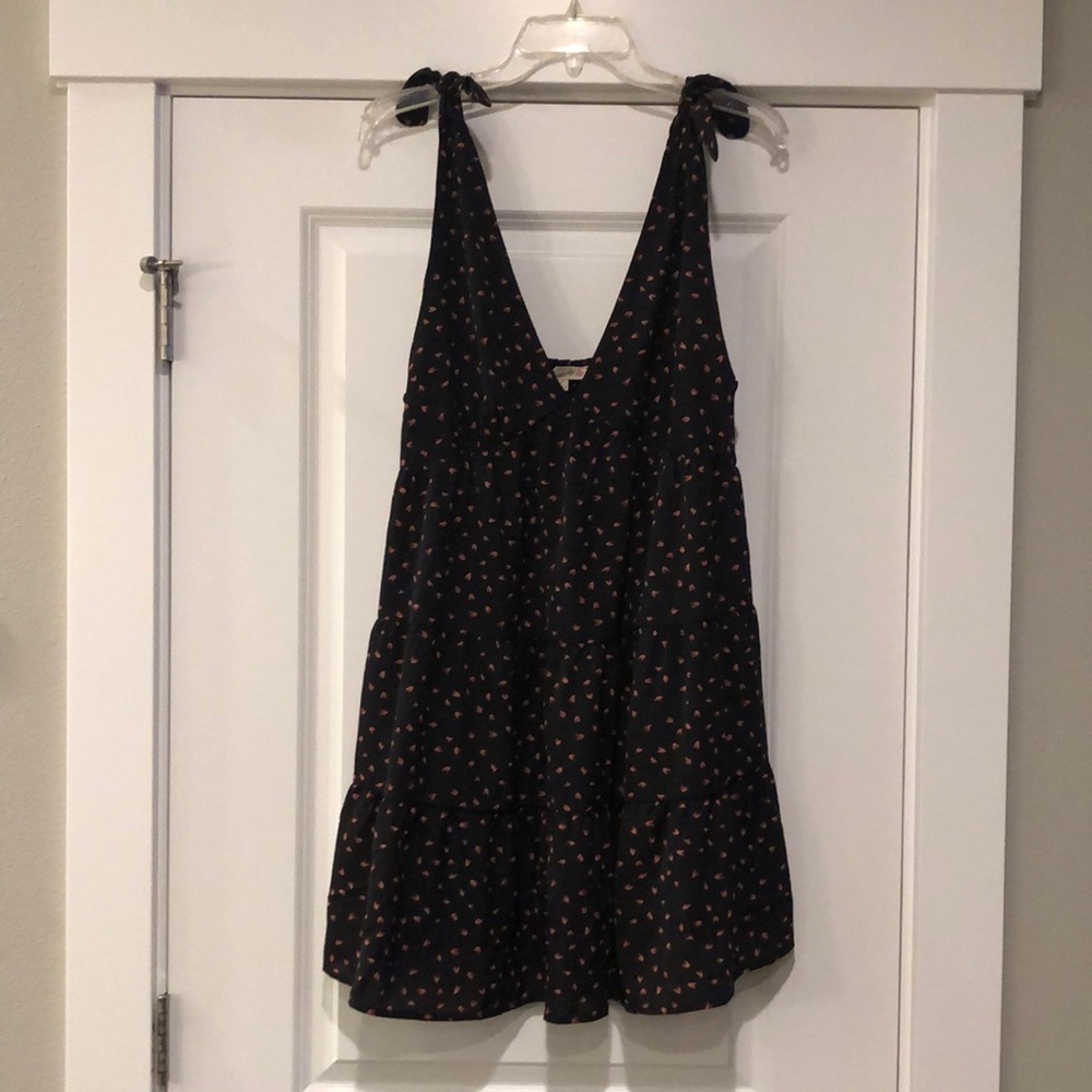 Tie strap low front mini dress